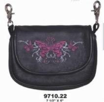 Clip on Pouch - Purse - Belt Bag - Pink Butterfly - Motorcycle - 9710-22-UN