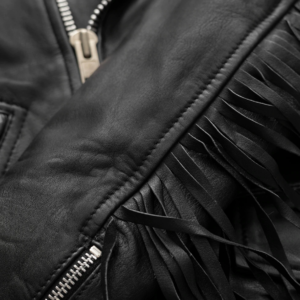 Leather Motorcycle Jacket - Women's - Fringe - Lesley - BH-J06-FM