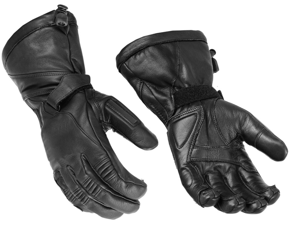 Leather Motorcycle Gloves - Men's - High Performance Deer Skin - Gauntlet - Biker - DS28-DS Leather Motorcycle Gloves - Men's - High Performance Deer Skin - Gauntlet - Biker - DS28-DS