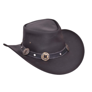 Black Leather Outback Hat - Men's - Premium - 9211.00-UN