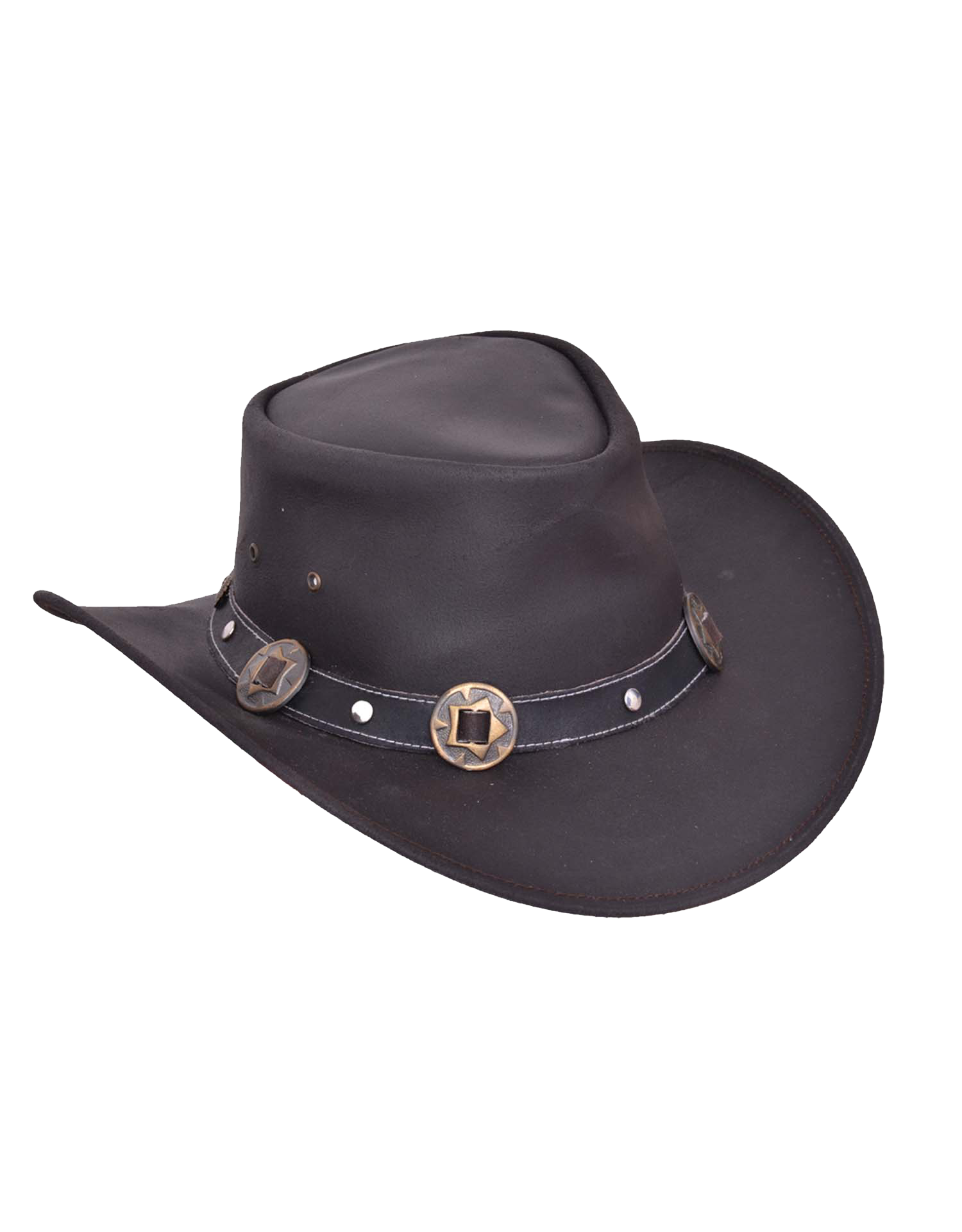Black Leather Outback Hat - Men's - Premium - 9211.00-UN