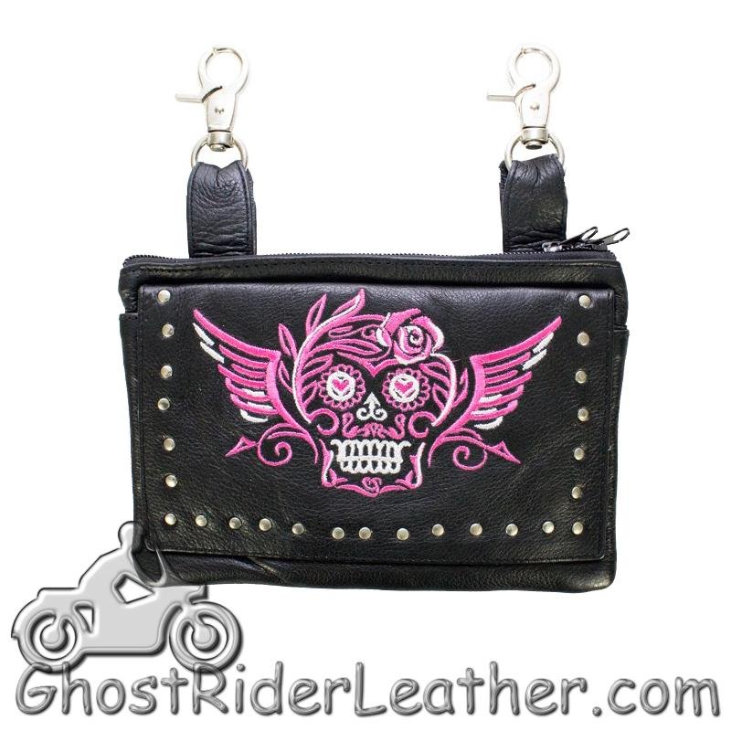 Belt Bag - Naked Leather - Pink Sugar Skull - Handbag - BAG35-EBL19-PINK-DL