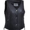 Leather Motorcycle Vest - Women's - Up To Size 8X - Lightweight - 2681-NG-UN