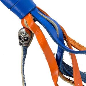 Get Back Whip - 42 Inches - Blue and Orange Leather - Motorcycle Accessories - GBW14-11-DL