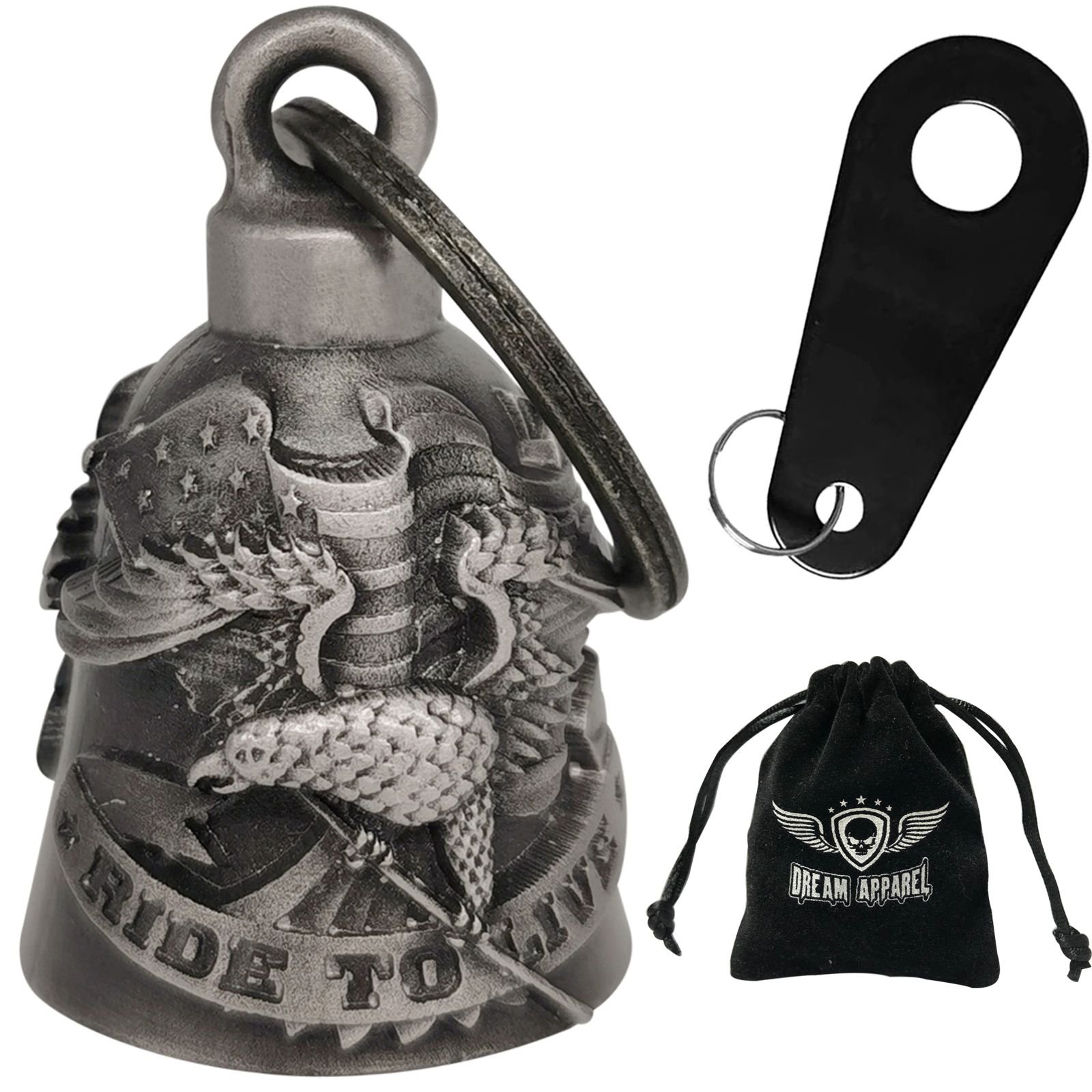 Motorcycle Ride Bell - 3D - Ride To Live - Spirit Bell - Gremlin - DBL18-L-DL