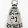 #1 Teacher - Pewter - Motorcycle Guardian Bell - Made In USA - SKU GB-#1-TEACHER-DS