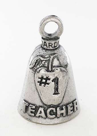 #1 Teacher - Pewter - Motorcycle Guardian Bell - Made In USA - SKU GB-#1-TEACHER-DS