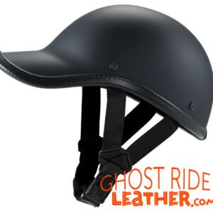 Novelty Motorcycle Helmet - Flat Black - Baseball Cap Style - H512-11-DL