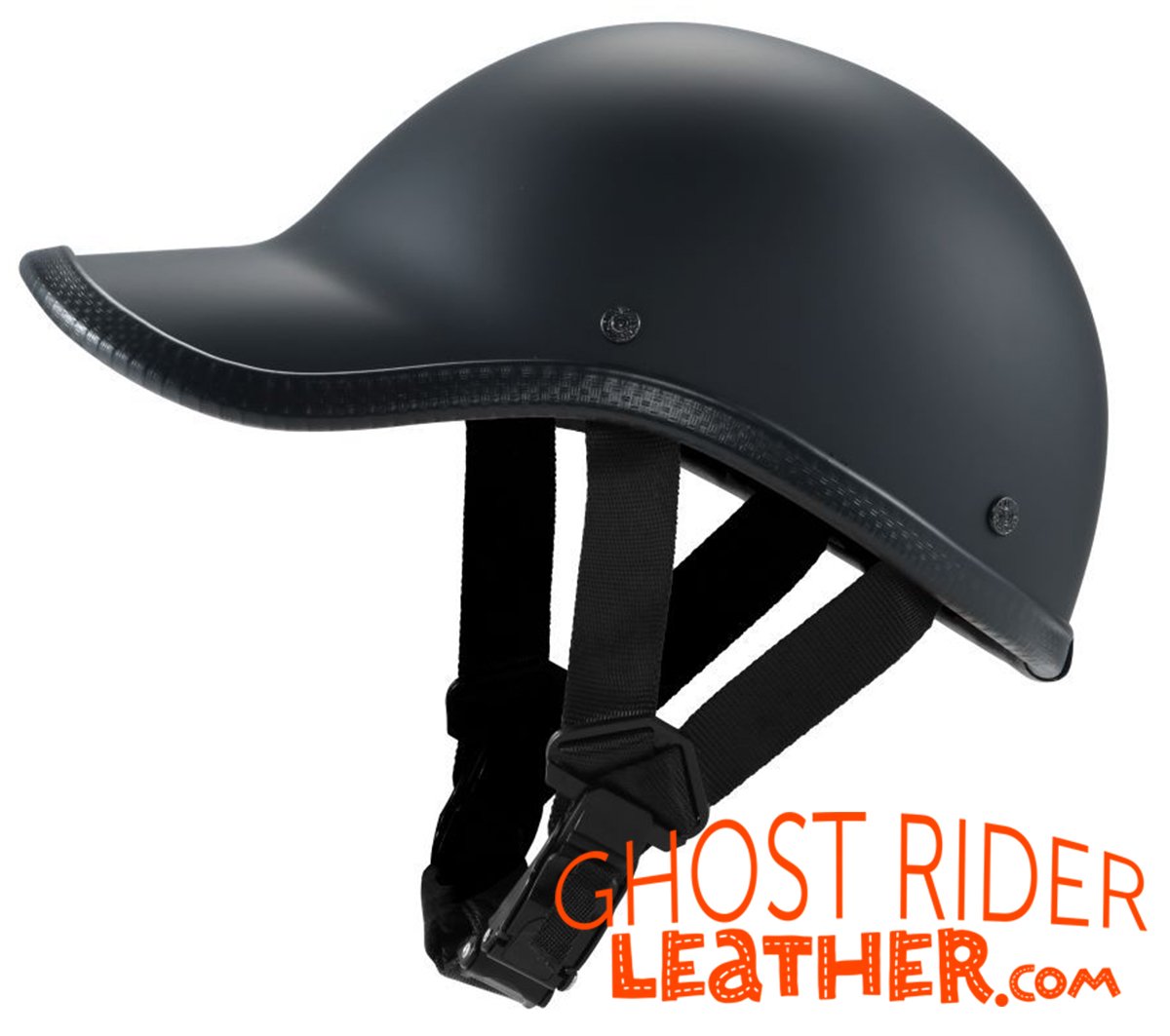Novelty Motorcycle Helmet - Flat Black - Baseball Cap Style - H512-11-DL