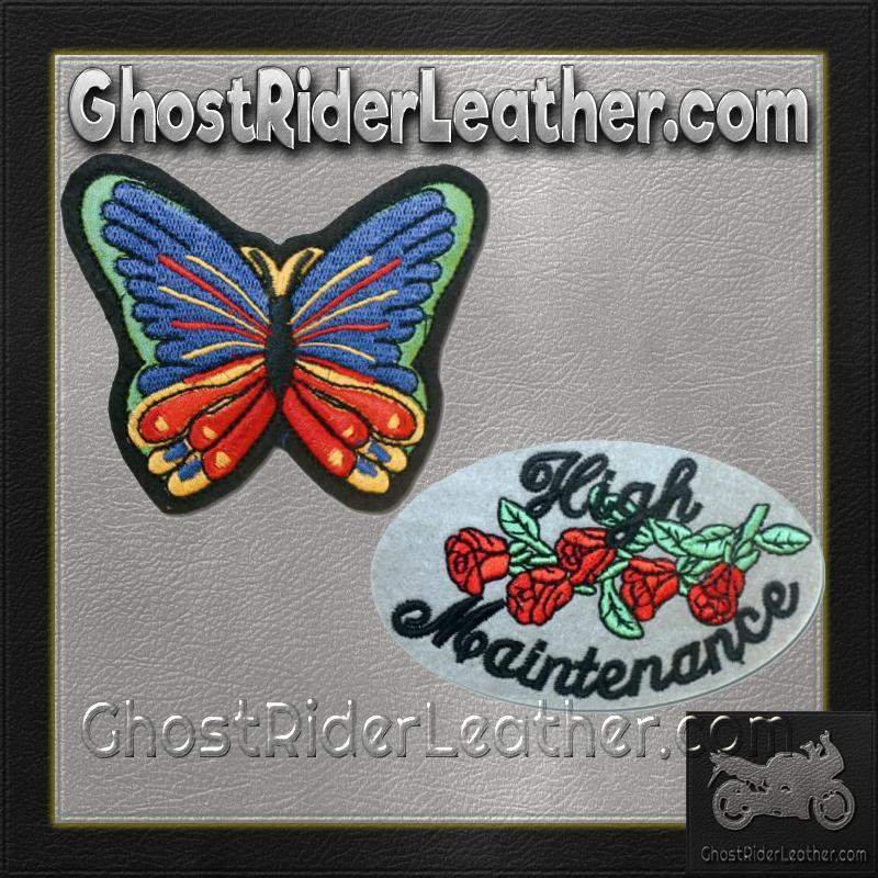 High Maintenance Patch and Butterfly Patches / SKU GRL-PAT-D612-D614-DL