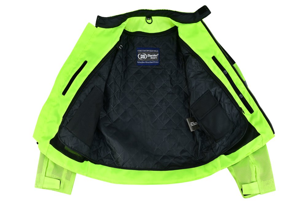 Mesh Motorcycle Jacket - Men's - High Visibility Green - Up To 5XL - DS765-DS Mesh Motorcycle Jacket - Men's - High Visibility Green - Up To 5XL - DS765-DS