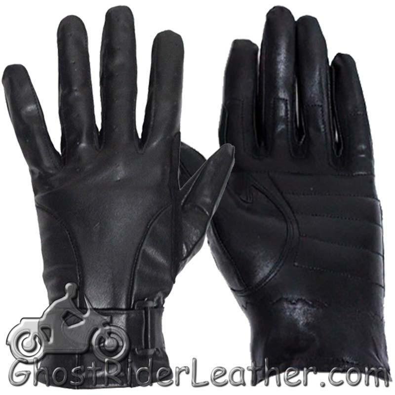 Full Finger Leather Riding Gloves with Air Vents - SKU GRL-GL2095-DL
