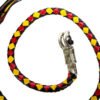 Get Back Whip - Black Yellow and Red Leather - 50" Long - Motorcycle Accessories - GBW19-11L-DL