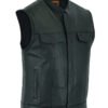 Leather Motorcycle Vest - Men's - Gun Pockets - Up To 12XL - Big and Tall - DS189A-DS