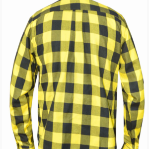 Flannel Motorcycle Shirt - Men's - Up To Size 5XL - Yellow Black Plaid - TW205-12-UN