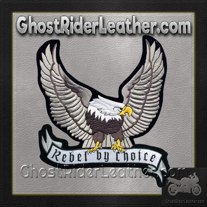 Vest Patch - Silver Eagle with Rebel By Choice Banner Patch - PAT-A24-DL