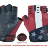 Leather Motorcycle Gloves - Men's - USA Flag - Fingerless - DS1215-DS