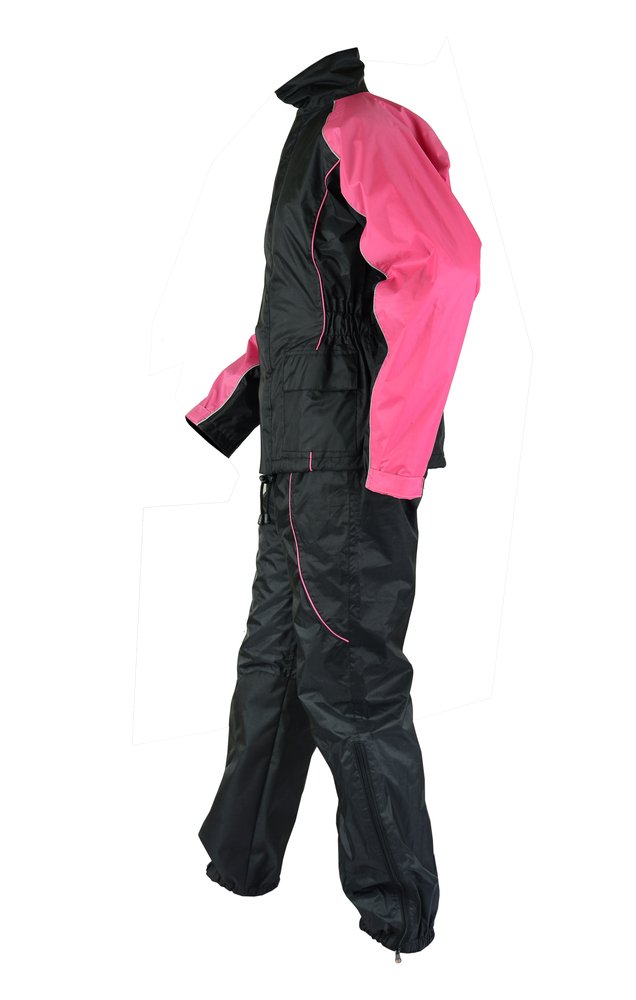 Rain Suit - Women's - Waterproof - Motorcycle - Pink Black - DS598PK-DS