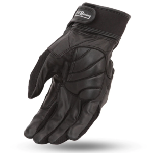 Leather and Textile Motorcycle Gloves - Men's - Hard Knuckles - Hurricane - FR109GL-FM