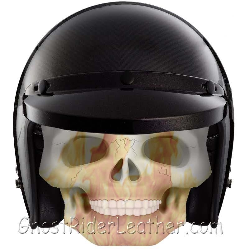 DOT Motorcycle Helmet - Real Carbon Fiber - 3/4 - Open Face - RM-68-HI