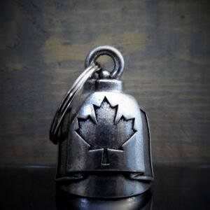 Canadian Flag - Pewter - Motorcycle Spirit Bell - Made In USA - SKU BB50-DS