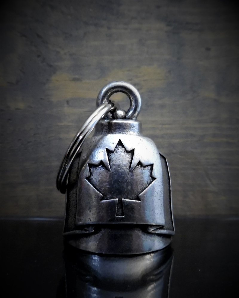 Canadian Flag - Pewter - Motorcycle Spirit Bell - Made In USA - SKU BB50-DS