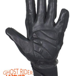 Leather Gloves - Men's - Full Finger - Knuckle Protector - Black - GLZ108-BLK-DL