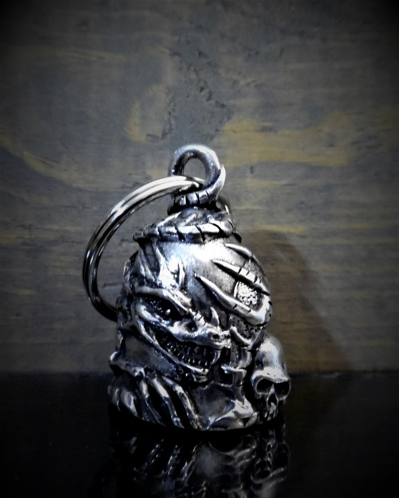 Skull Dragon - Pewter - Motorcycle Spirit Bell - Made In USA - SKU BB55-DS