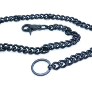 34" - Wallet Chain - Black Coated - Key Chain Leash - Chain Link - WC001-DS