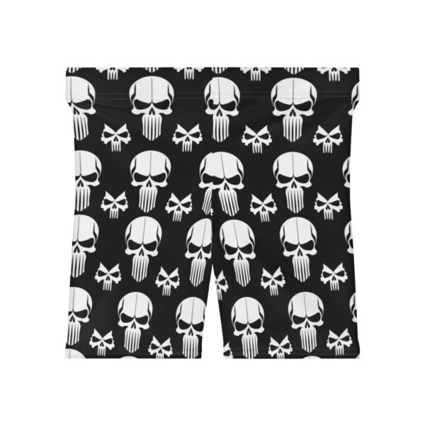 Angry Skulls - White on Black - Women's Biker Shorts