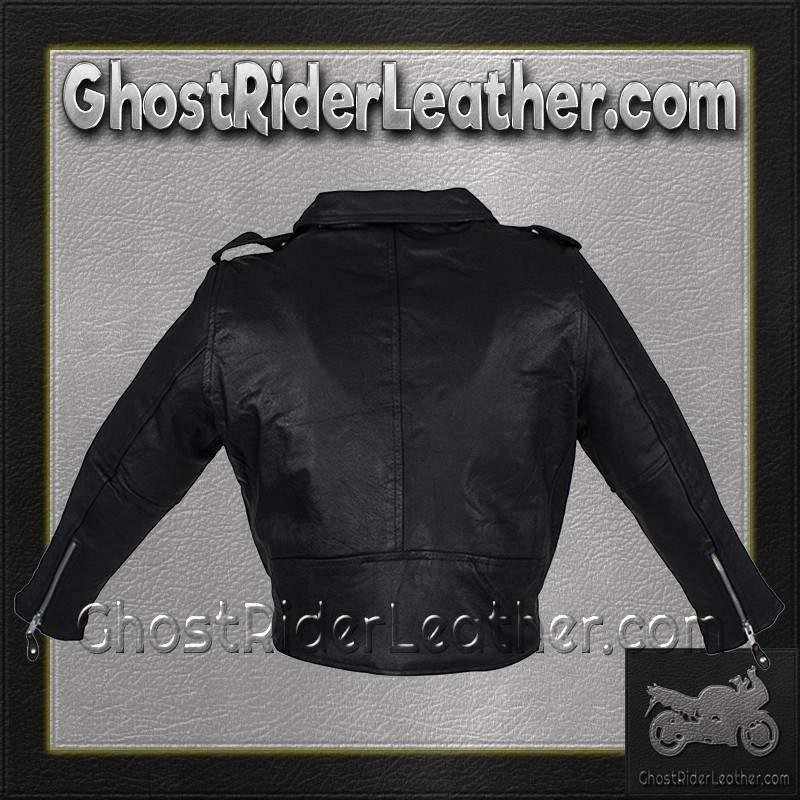 Leather Motorcycle Jacket - Kid's Teens - Biker - KD342-TEEN-DL