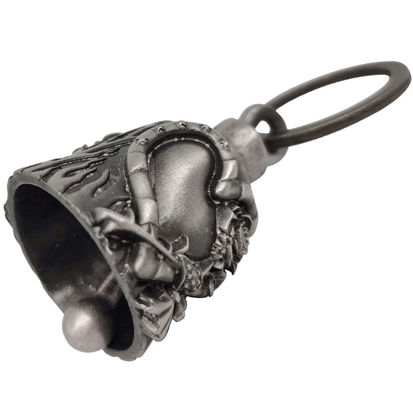 Motorcycle Ride Bell - 3D - Heart With Rose - Spirit Bell - Gremlin - DBL12-L-DL