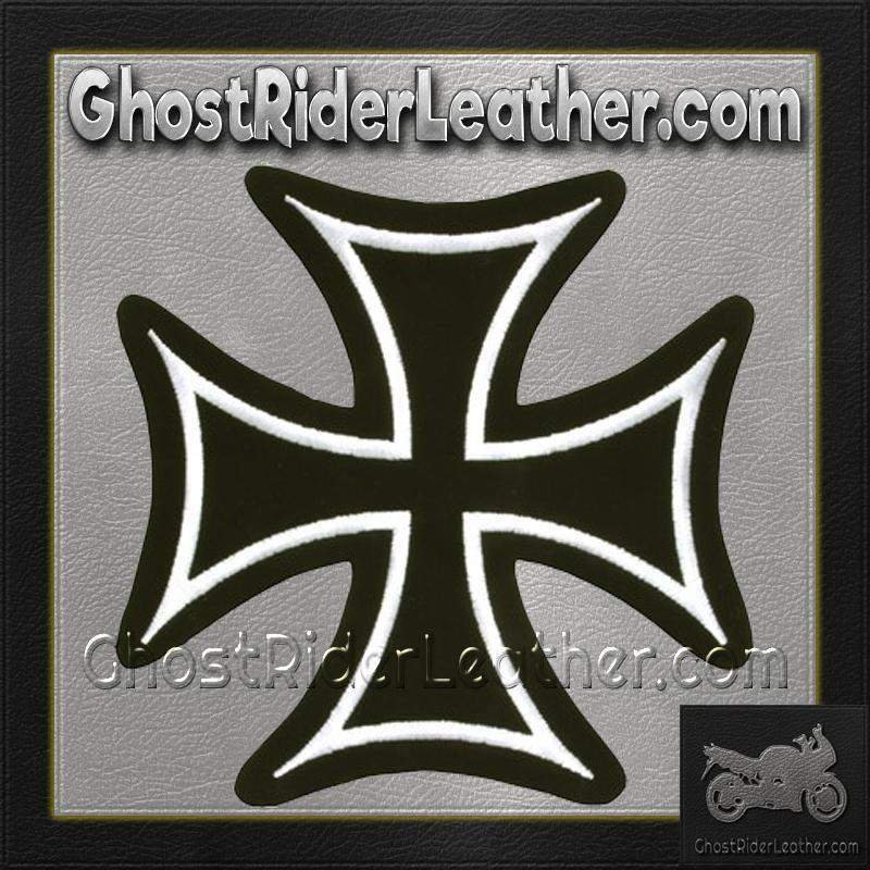 Vest Patch - Iron Cross With White Border - PAT-B125-DL