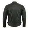 Leather Scooter Jacket - Men's - Reflective Piping - Gun Pockets - DS718-DS