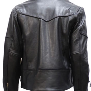 Men's Braided Pistol Pete Leather Motorcycle Jacket - SKU MJ708-SS-DL