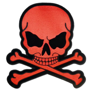 Vest Patch - Red Monster Skull Crossbones - MK3-DL
