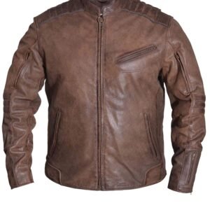 UNIK Men's Arizona Brown Premium Leather Motorcycle Jacket