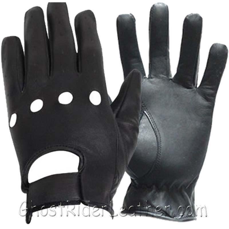 Leather Driving or Riding Gloves With Knuckle Holes - SKU GRL-GL2050-11-DL