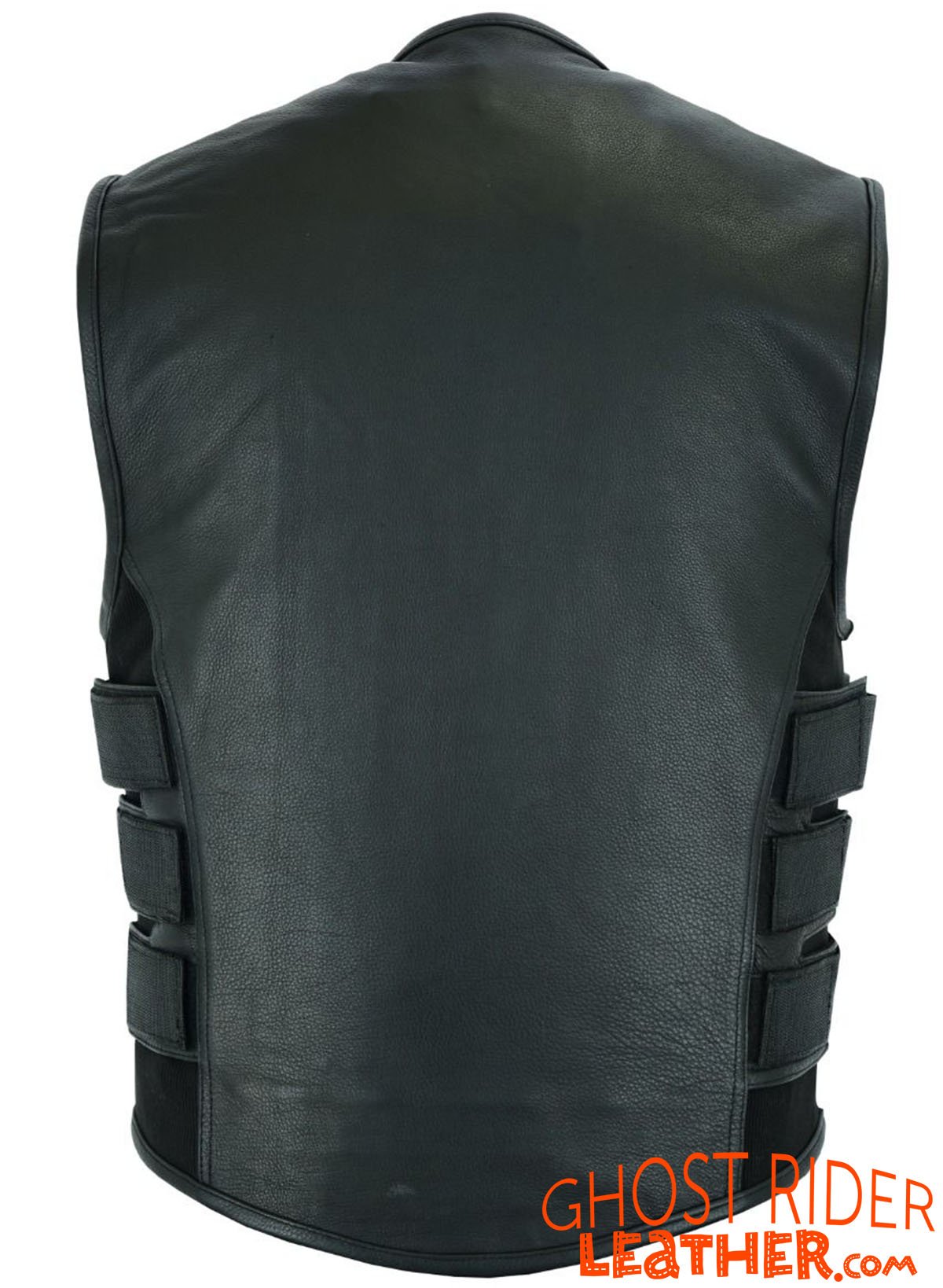 Leather Motorcycle Vest - Men's - Up To Size 5XL - Tactical - SWAT - MR-MV315-11-DL