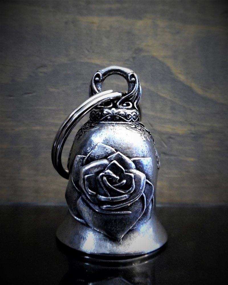 Rose - Pewter - Motorcycle Spirit Bell - Made In USA - SKU BB67-DS