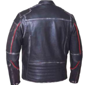 Ladies Black With Red Trim Durango Leather Jacket with Concealed Carry Pockets - SKU 6833.01-UN