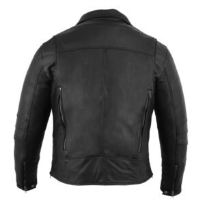 Leather Biker Jacket - Men's - Modern - Longer - Beltless - DS794-DS