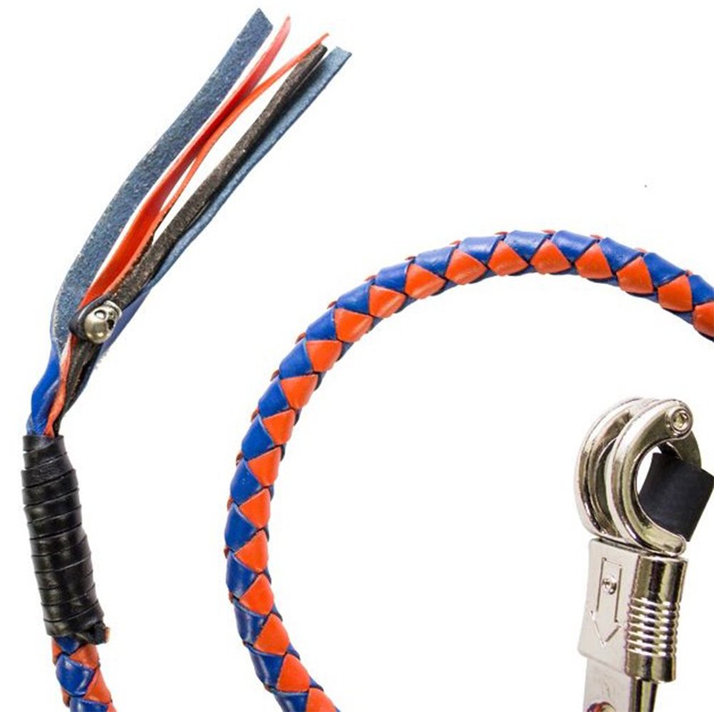 Get Back Whip - 36" - Orange and Blue Leather - GBW14-DL