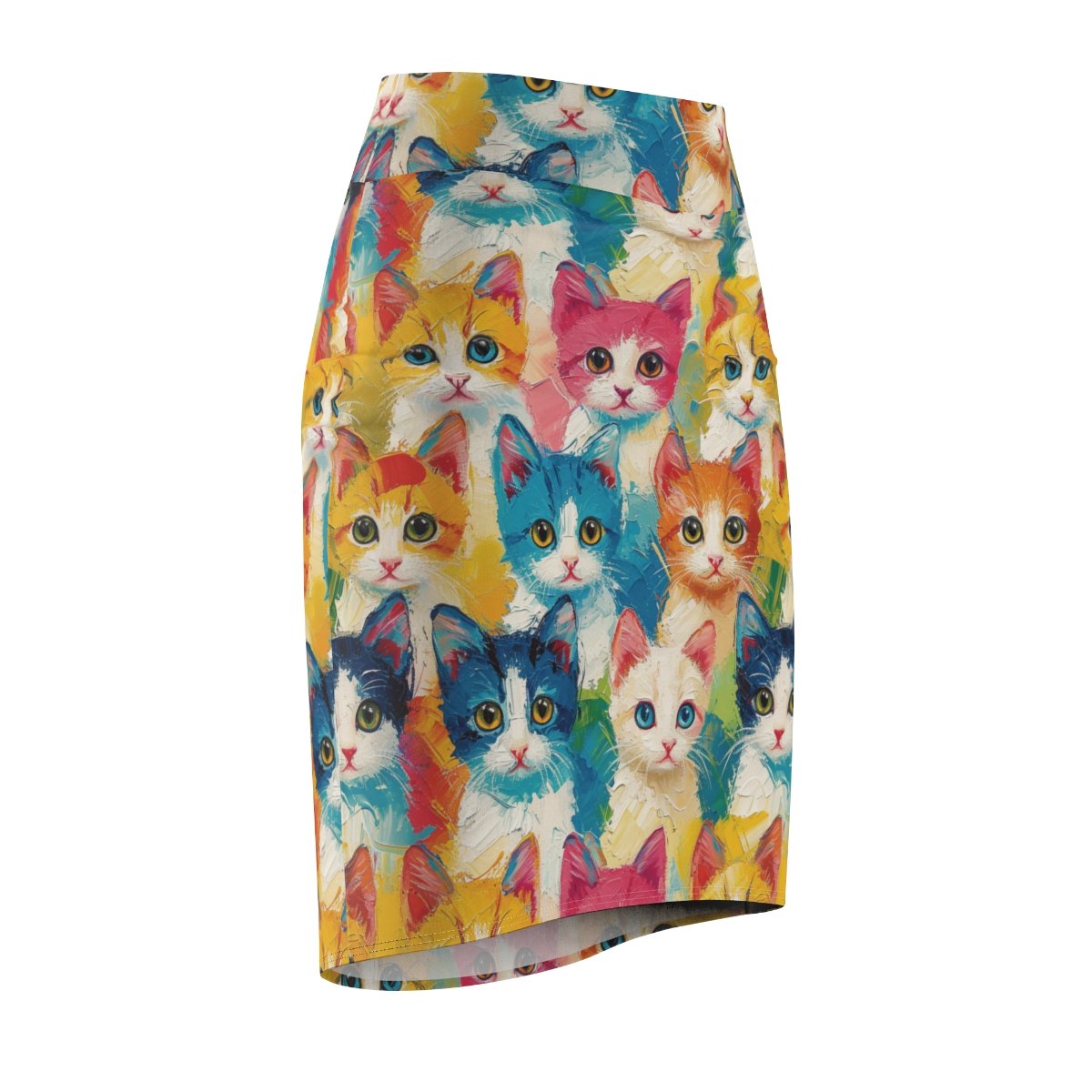 Colorful Cats - Multiple Colors - Women's Pencil Skirt (AOP)