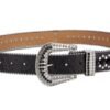 Unisex Rhinestone Bling Belt - Black and Silver - Skulls - Rhinestones - Faux Leather - FBL19-DL.