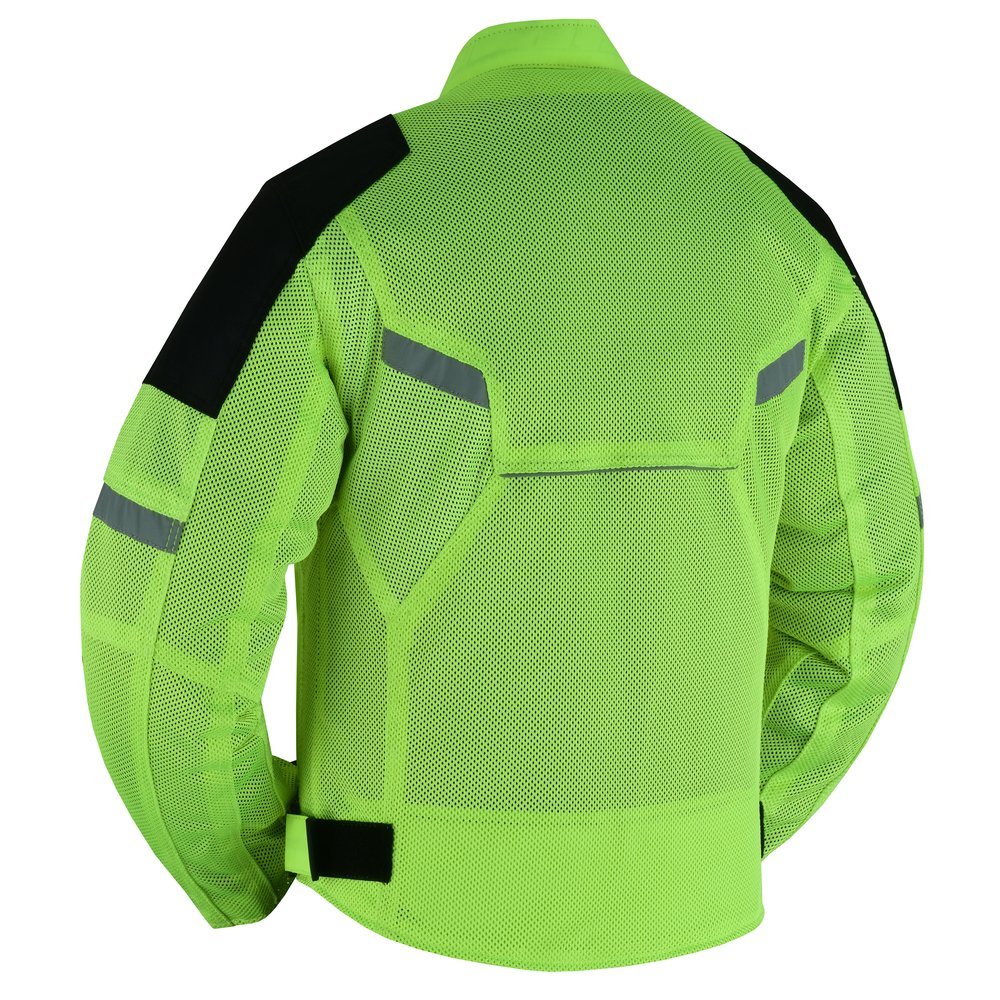 Mesh Motorcycle Jacket - Men's - High Visibility Green - Up To 5XL - DS765-DS Mesh Motorcycle Jacket - Men's - High Visibility Green - Up To 5XL - DS765-DS