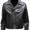 Men's Braided Pistol Pete Leather Motorcycle Jacket - SKU MJ708-SS-DL