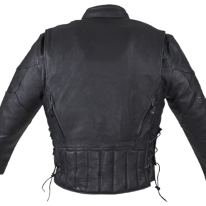 Leather Motorcycle Jacket - Men's - Racer - Gun Pockets - MJ711-DL