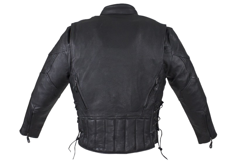 Leather Motorcycle Jacket - Men's - Racer - Gun Pockets - MJ711-DL