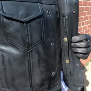 Leather Motorcycle Vest - Men's - Concealed Carry - Highside - FIM638CPM-FM